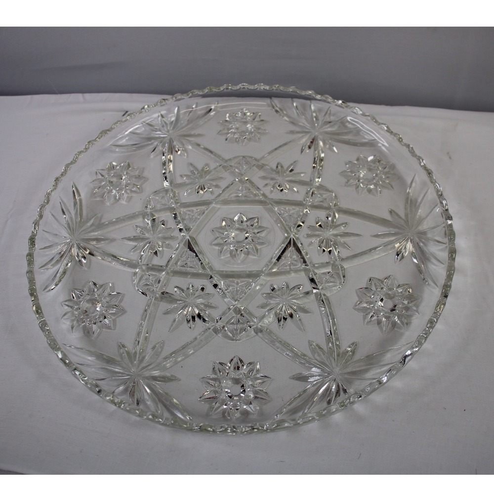 Vintage Anchor Hocking star of David Early American PresCut EAPC Torte Plate